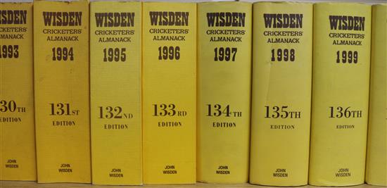 Wisden, John - Cricketers Almanack (1984-1990 and 1992-2007), soft covers, 22 vols